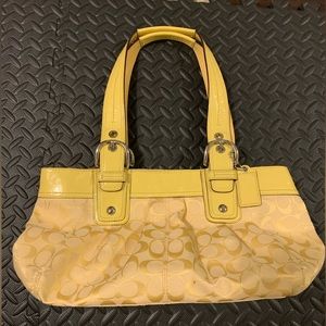 Coach Shoulder Purse; Monogram Canvas